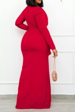 Mesh Panel Belted Split Thigh Dress -Acorpstyle 16