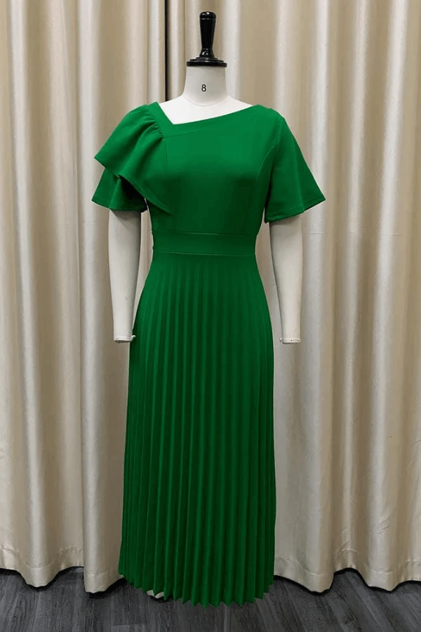 Ruffle Sleeve Pleated Panel Dress 10 Ruffle Sleeve Pleated Panel Dress - Image 10