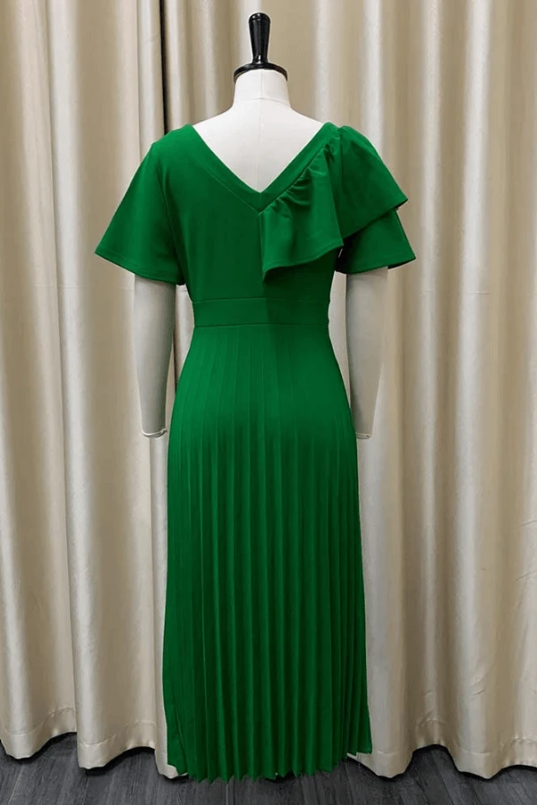 Ruffle Sleeve Pleated Panel Dress 11 Ruffle Sleeve Pleated Panel Dress - Image 11