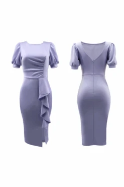 Puff Sleeve Ruffle Slit Bodycon Dress 13 Puff Sleeve Ruffle Slit Bodycon Dress -Acorpstyle 2023 04 25T115857.876