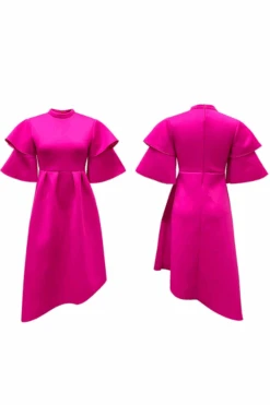 Layered Ruffle Sleeve A-line Dress 8 Layered Ruffle Sleeve A-line Dress -Acorpstyle 67