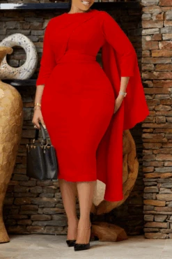 3/4 Sleeve Draped Side Bodycon Dress 12 3/4 Sleeve Draped Side Bodycon Dress -Acorpstyle 79