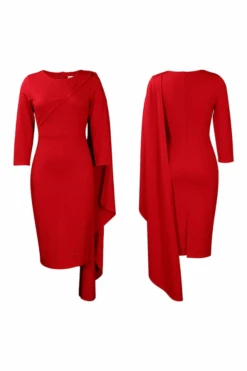 3/4 Sleeve Draped Side Bodycon Dress 14 3/4 Sleeve Draped Side Bodycon Dress -Acorpstyle 81