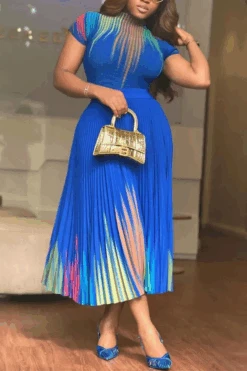 Pleated Print Short Sleeve Midi Dresses 13 Pleated Print Short Sleeve Midi Dresses -Acorpstyle Untitleddesign 61