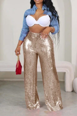 Celebrity Sequin Straight Leg Pants 23 Celebrity Sequin Straight Leg Pants -Acorpstyle XTA0577 AP 1