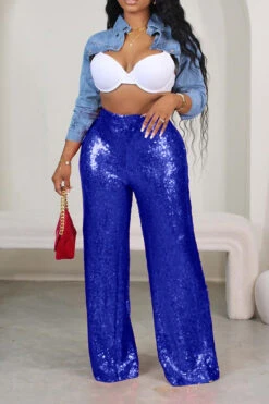 Celebrity Sequin Straight Leg Pants 21 Celebrity Sequin Straight Leg Pants -Acorpstyle XTA0577 RB 1