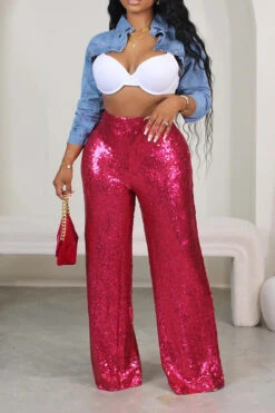 Celebrity Sequin Straight Leg Pants 17 Celebrity Sequin Straight Leg Pants -Acorpstyle XTA0577 RR 1