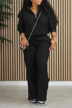 Casual Half-Zip Top & Pants Set 7 Casual Half-Zip Top & Pants Set -Acorpstyle XTA1052 BK 2 fcdca420 b3a4 4d8f a901 ce34ce537e2a