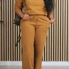 Casual Half-Zip Top & Pants Set
