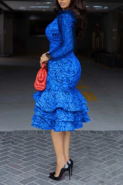 Chic Floral Print Layered Hem Dress 11 Chic Floral Print Layered Hem Dress -Acorpstyle XTA1118 BR 2