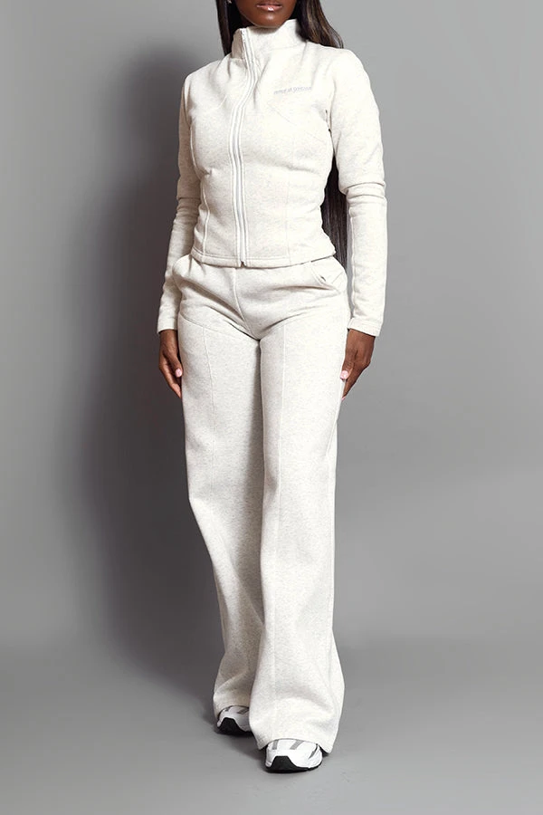 Cozy Seam Front Zip Jacket & Pants Set 3 Cozy Seam Front Zip Jacket & Pants Set - Image 3