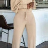 Cozy Oblique Neck Lantern Sleeve Top & Pants Set