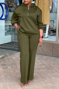 Cozy Half-Zip Hoodie & Pants Set -Acorpstyle XTA1394 AG 4