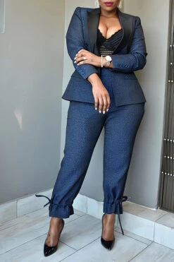 Classic Peak Collar Double Breasted Blazer & Pants Set 19 Classic Peak Collar Double Breasted Blazer & Pants Set -Acorpstyle XTA1559 NB 4