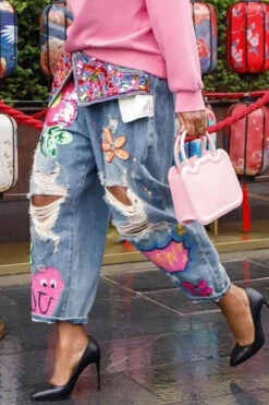 Stylish Graphic Print Ripped Jeans 12 Stylish Graphic Print Ripped Jeans -Acorpstyle XTA2007 BL 2