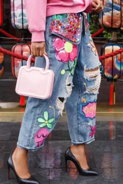 Stylish Graphic Print Ripped Jeans 13 Stylish Graphic Print Ripped Jeans -Acorpstyle XTA2007 BL 3