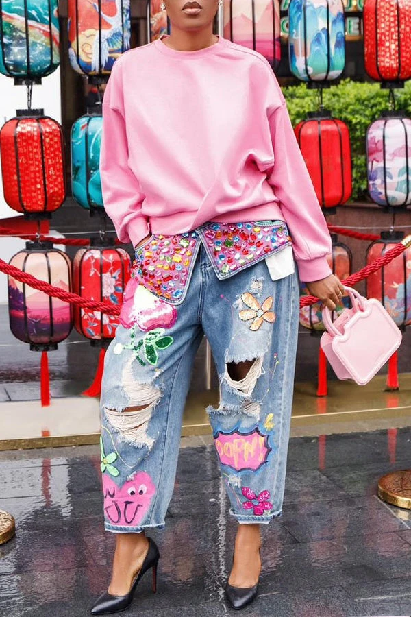 Solid Color Twist Front Sweatshirt 1 Solid Color Twist Front Sweatshirt