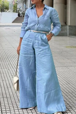 Vintage Patched Pocket Shirt & Pants Set 10 Vintage Patched Pocket Shirt & Pants Set -Acorpstyle XTA2401 BL 1