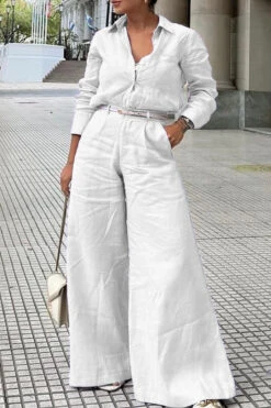 Vintage Patched Pocket Shirt & Pants Set 12 Vintage Patched Pocket Shirt & Pants Set -Acorpstyle XTA2401 WH 1