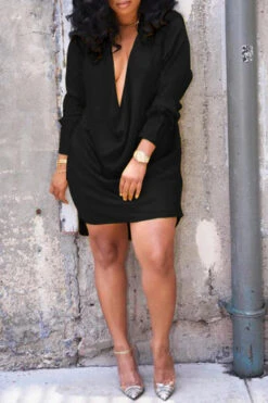 Solid Color Deep V Neck Dress 11 Solid Color Deep V Neck Dress -Acorpstyle XTC0186 BK 2 1800x1800 57ff1863 63d6 462f 835a 89f3c9ddb351