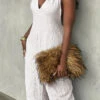 Halter Backless Solid Color Loose Jumpsuit
