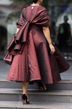 Stylish Ruched Shawl A-line Elegant Dress 6 Stylish Ruched Shawl A-line Elegant Dress -Acorpstyle XTD2090 WR 3 92ceec46 49ab 4723 9ac8 453c520b5f4f