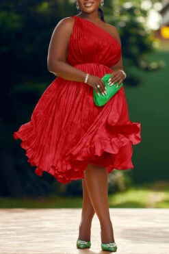 One Shoulder Ruffle Hem Dress 12 One Shoulder Ruffle Hem Dress -Acorpstyle XTF0088 RE 1