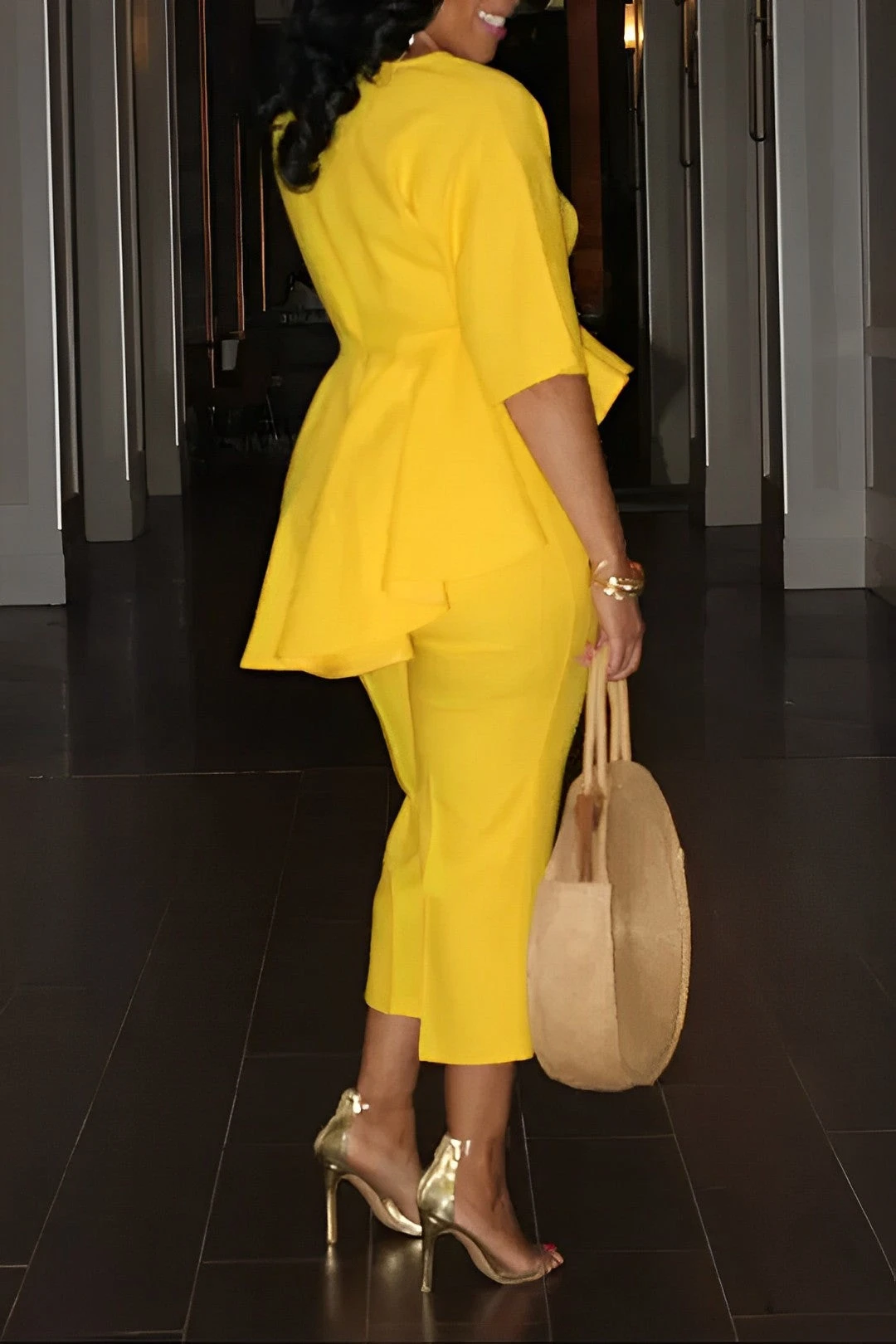 Ruffle Hem Wrap Blouse & Pants Set 2 Ruffle Hem Wrap Blouse & Pants Set - Image 2