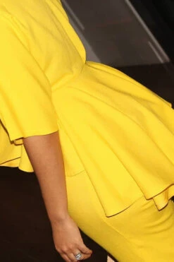 Ruffle Hem Wrap Blouse & Pants Set 5 Ruffle Hem Wrap Blouse & Pants Set -Acorpstyle XTF0588 YE 3