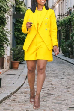 Classic Double Breasted Blazer & Shorts Set