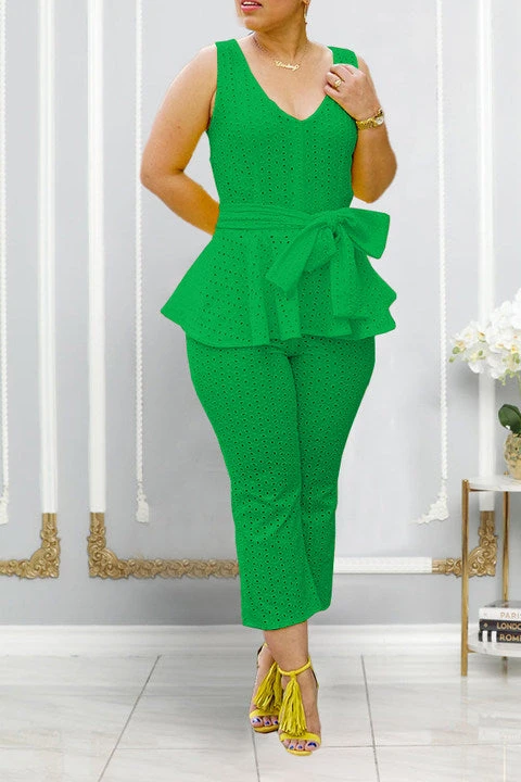 Lace Ruffle Hem Tank & Pants Set 4 Lace Ruffle Hem Tank & Pants Set - Image 4