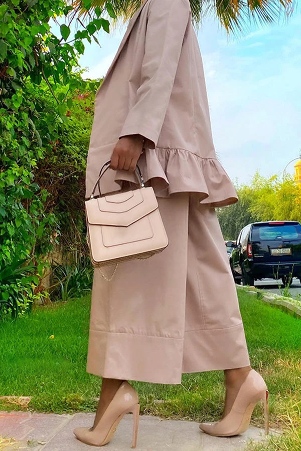 Ruffle Hem Jacket & High Waist Pants Set 4 Ruffle Hem Jacket & High Waist Pants Set - Image 4