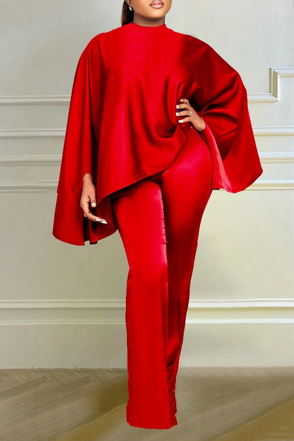Batwing Sleeve Top & Straight Leg Pants Set 8 Batwing Sleeve Top & Straight Leg Pants Set - Image 8
