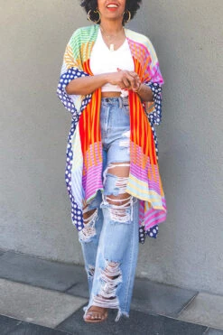 Acorpstyle 4 Chic Colorful Figure Graphic Kimono