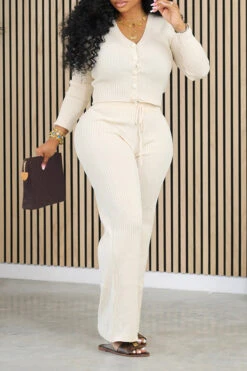 There For You Rib-knit Top & Pants Set 8 There For You Rib-knit Top & Pants Set -Acorpstyle XTF1933 BE 1