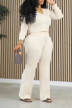 There For You Rib-knit Top & Pants Set 9 There For You Rib-knit Top & Pants Set -Acorpstyle XTF1933 BE 2