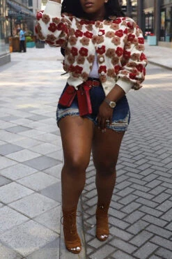 Chic 3D Floral Detail Button Up Jacket 10 Chic 3D Floral Detail Button Up Jacket -Acorpstyle XTF2071 RE 3