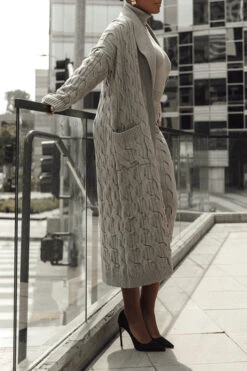 Cable Knit Dual Pocket Cardigan 7 Cable Knit Dual Pocket Cardigan -Acorpstyle XTF2378 AS 3