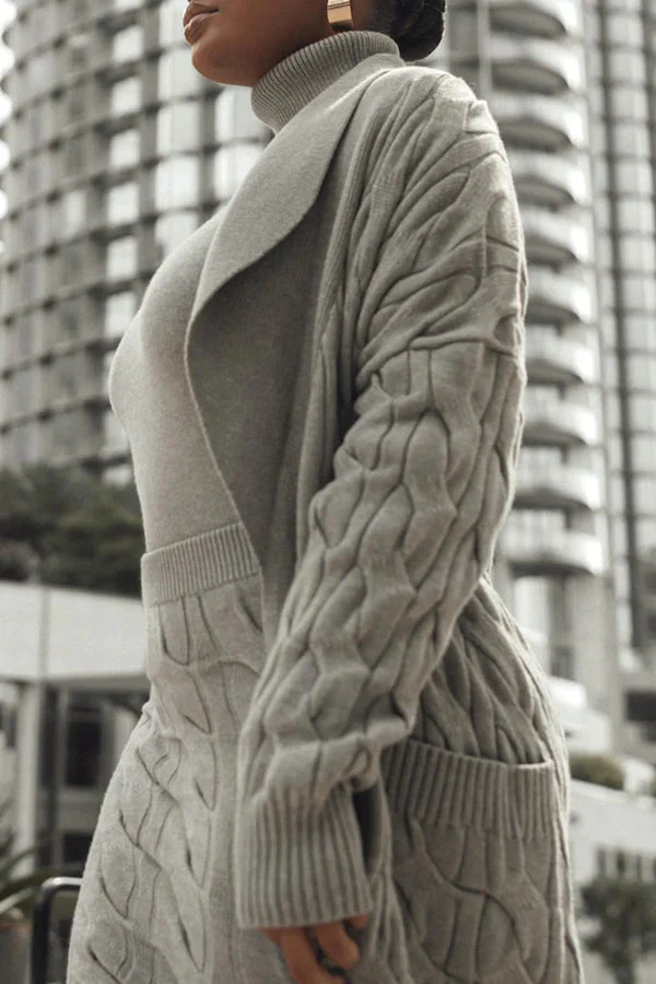 Cable Knit Dual Pocket Cardigan 5 Cable Knit Dual Pocket Cardigan - Image 5