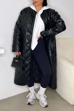 Stylish Slant Pocket Quilted Coat 11 Stylish Slant Pocket Quilted Coat -Acorpstyle XTF2991 BK 5