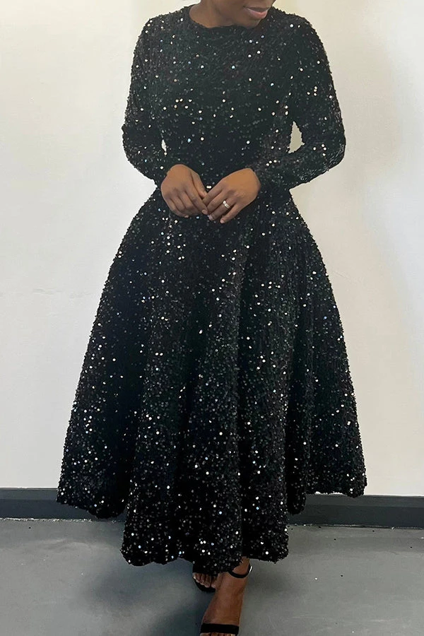 Sparkly Sequin A-line Evening Dress 11 Sparkly Sequin A-line Evening Dress - Image 11