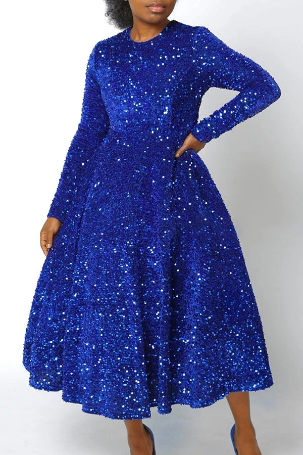 Sparkly Sequin A-line Evening Dress 8 Sparkly Sequin A-line Evening Dress - Image 8