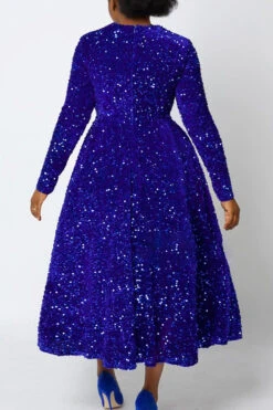 Sparkly Sequin A-line Evening Dress 24 Sparkly Sequin A-line Evening Dress -Acorpstyle XTF3033 RB 2