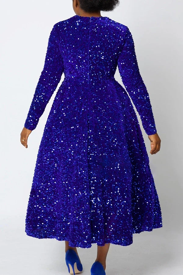 Sparkly Sequin A-line Evening Dress 9 Sparkly Sequin A-line Evening Dress - Image 9