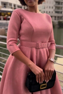 Elegant Belted Ruffle Hem Midi Dress 7 Elegant Belted Ruffle Hem Midi Dress -Acorpstyle XTF3206 PI 4