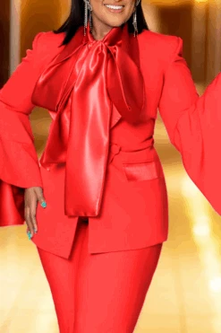 Pretty Satin Self-tie Neck Blouse 14 Pretty Satin Self-tie Neck Blouse -Acorpstyle XTF3380 RE 4