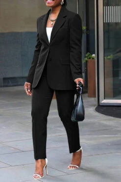 Stylish Lapel Neck Pocket Blazer & Pants Set -Acorpstyle XTF3405 BK 1 9133f70f 596a 4bca bebd 40113c97e351