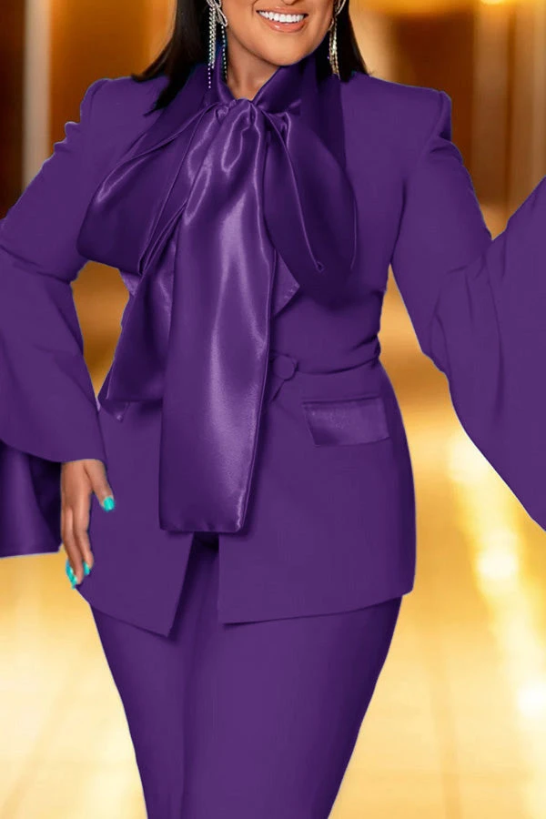 Pretty Satin Self-tie Neck Blouse 1 Pretty Satin Self-tie Neck Blouse