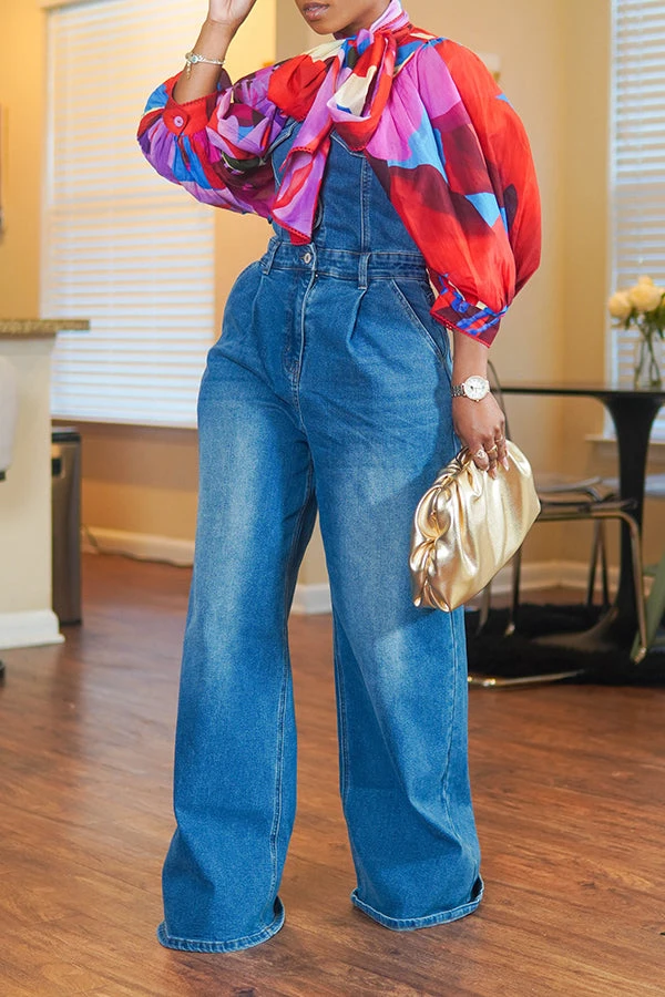 Chic Colorblock Knot Collar Lantern Sleeve Blouse 1 Chic Colorblock Knot Collar Lantern Sleeve Blouse