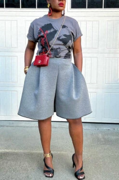 Chic Pleated Wide Leg Shorts -Acorpstyle XTF4143 AS 1